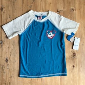 Disney Junk Food UPF 50+ XS Mickey Raglan Short Sleeve Shirt NWT
